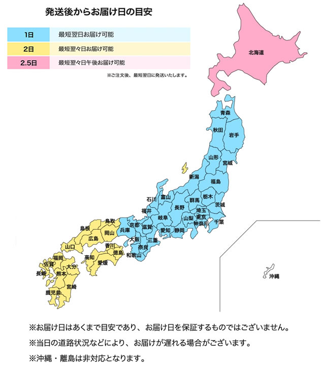 カラエト（CARAETO）の荷物配送取り出し配送にかかる日数