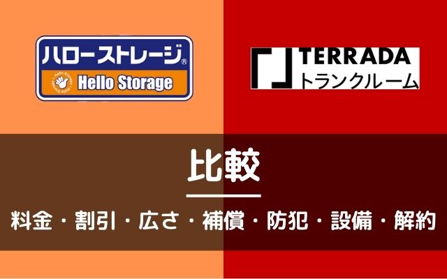 ハローストレージとテラダトランクルームを32項目で比較