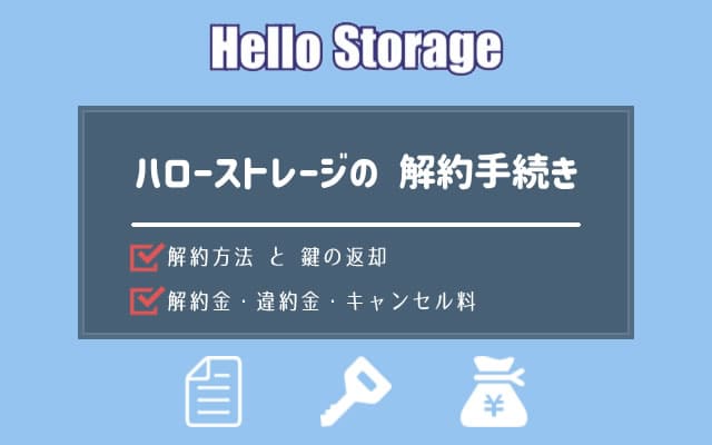 ハローストレージの解約方法・鍵の返却・解約金と違約金