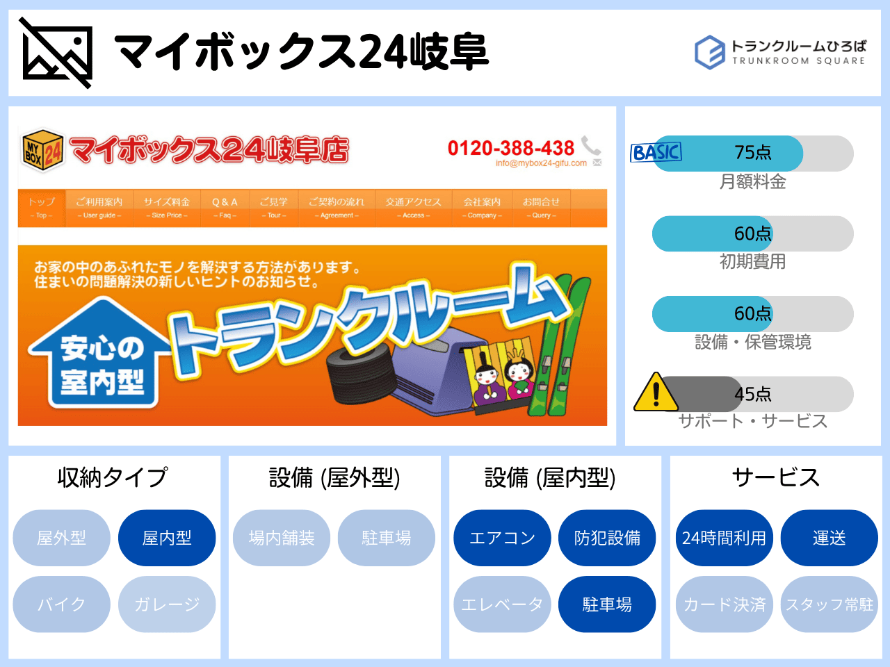 マイボックス24岐阜の特徴が分かる画像画像
