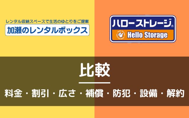 加瀬倉庫とハローストレージの比較
